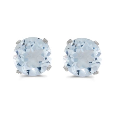 Vintage 14 Karat Yellow Gold Aquamarine Stud Earrings – Aurum Jewelers