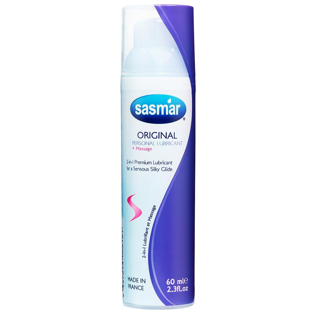 Sasmar Original 2-in-1 Massage and Premium Silicone Personal Lubricant, 2.3 oz