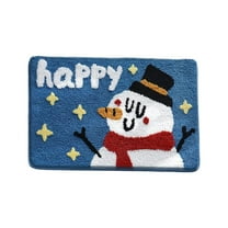 geerera Christmas Bathroom Rug, Snowmen Bath Mat, Non-Slip Absorbent Bath Mat for Bathroom & Tub for Kitchen, Tub Decor, Sink, Bedroom, Holiday Decor