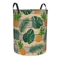 thumbnail image 2 of Bingfone Pineapples Palm Leaves Wooden Background Waterproof Foldable Laundry Hamper Bucket With Handles For Storage Bin,Clothes Hamper (Medium), 2 of 8