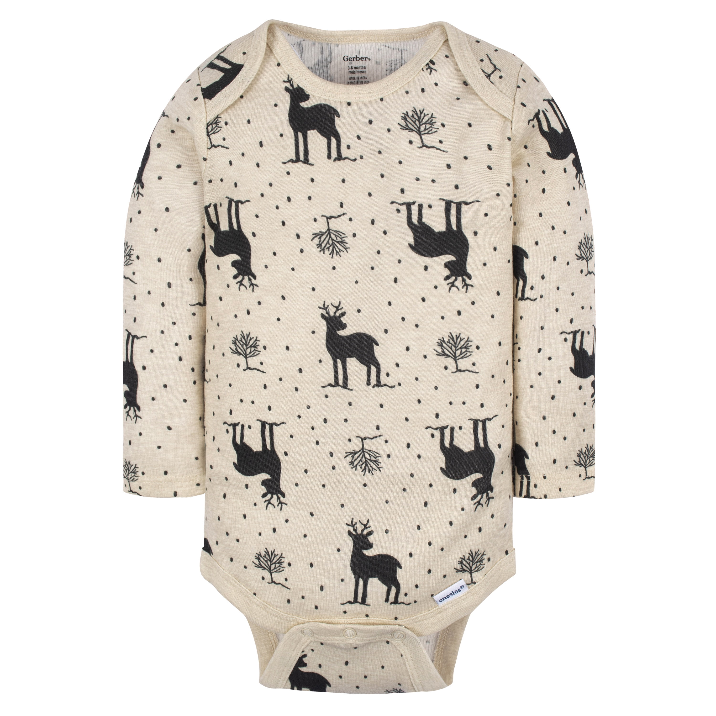 Gerber Baby Gender Neutral Long Sleeve Onesies Bodysuits, 6-Pack, Sizes Newborn - 12 Months