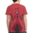 thumbnail image 2 of Hazbin Hotel Alastor Teen T-Shirt Crewneck Short Sleeve Double-Sided Print Summer Tee Shirts Top For Youth Boys Girls Children Small, 2 of 7