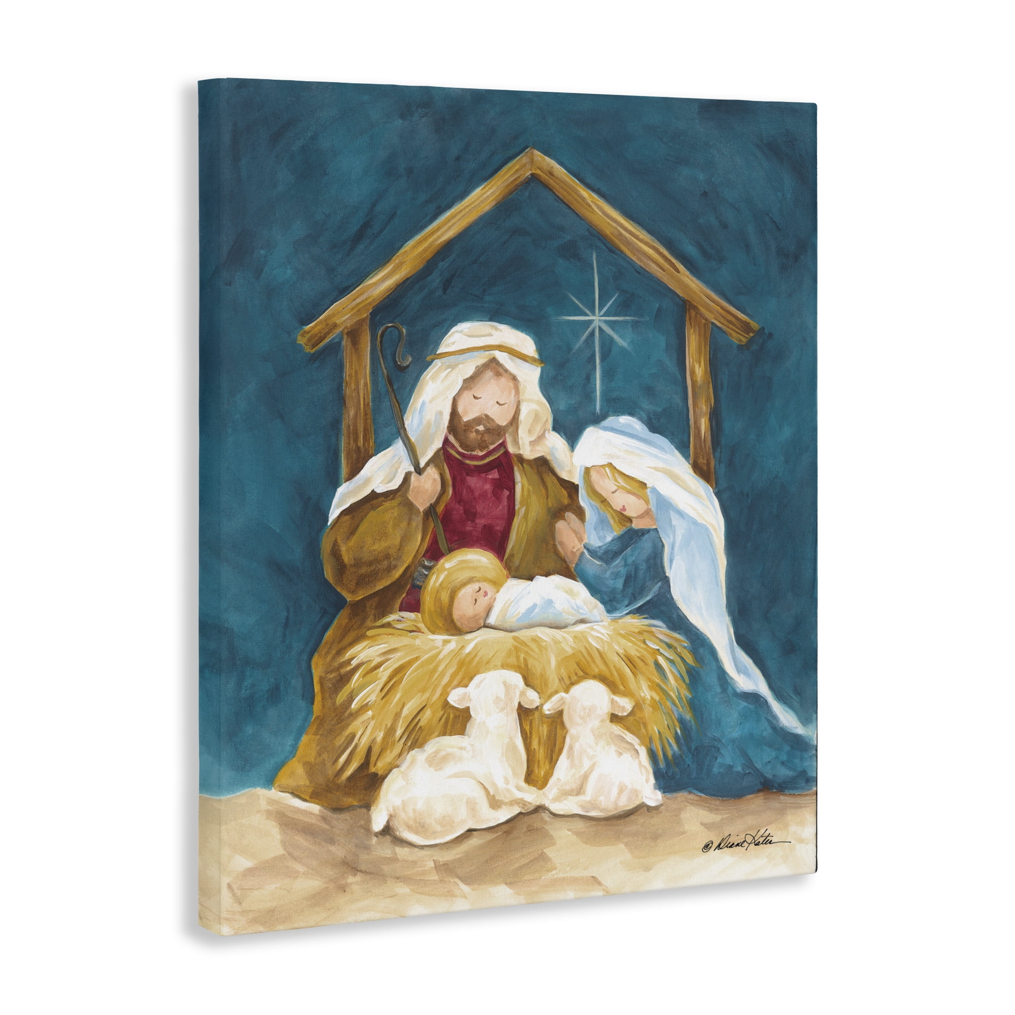 Comforting Nativity Painting Canvas Wall Art, design by Diane Kater