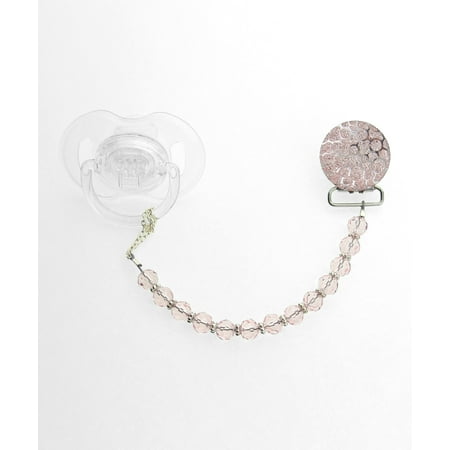 Crushed Crystal Pacifier Clip with Swarovski Crystals