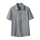thumbnail image 2 of pstuiky camisetas de hombre, Camisa informal de manga corta con solapa y botones de color liso para hombre camisetas de hombre xxl, 2 of 9