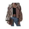 thumbnail image 1 of Luiryar Women’s Solid Color Long Sleeve Corduroy Short Style Button Jacket, 1 of 9