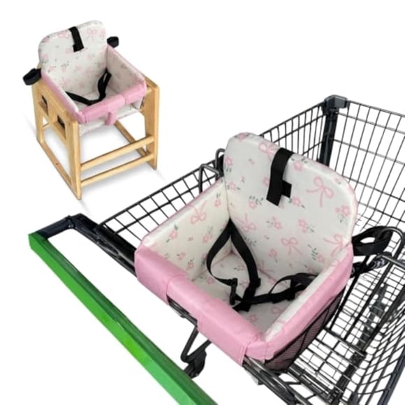 Cobertura para Asiento de Carrito de Compras para Bebé JoSeat Rosa con Lazos