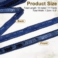 thumbnail image 2 of 11 Yard Sequins Trim Ribbon 0.5 Inch Sequin Gimp Braid Trim Spangle Flat Sequins for Crafts Sewing Clothes Home Party Decoration, Navy Blue, 2 of 7