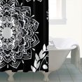 thumbnail image 4 of Boho Floral Shower Curtain 72x72 Inches - Tropical Leaves, Vintage Botanical Print, Waterproof Fabric for Chic Bathroom Decor, Modern Farmhouse & Bohemian Style, 4 of 5