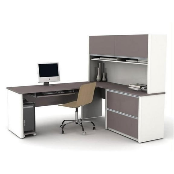 Bowery Hill L-Shaped Office Set in Sandstone and Slate