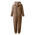 thumbnail image 5 of Blekii Girls Fleece Jumpsuit Fuzzy Hooded, Girls Fleece Jumpsuit, Fuzzy Hooded Zip up One-Piece for Winter, Warm Play Costume for Kids Zip up One-Piece Winter Winter Play, Outdoor Activities,, 5 of 6