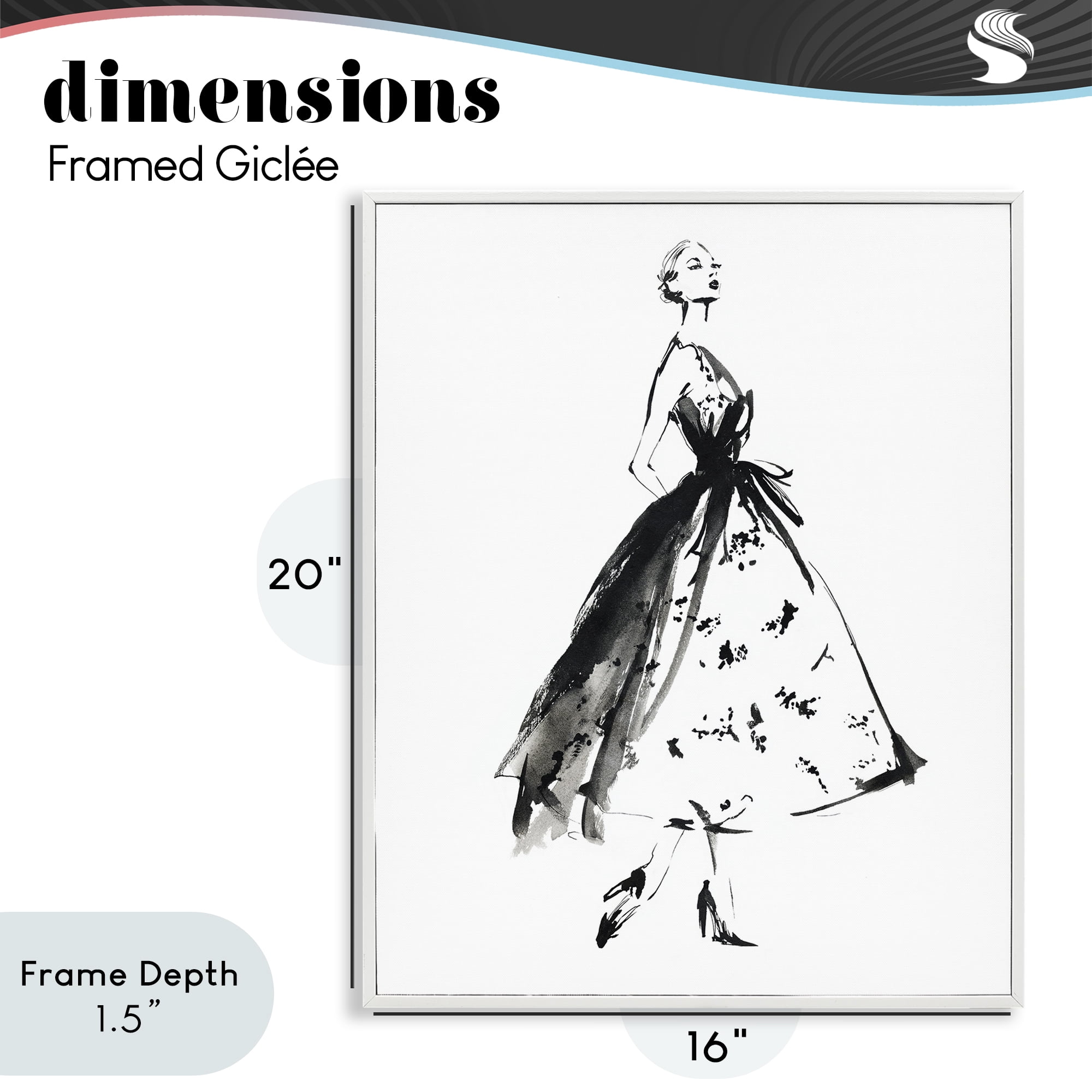 Stupell Industries Ethereal Couture Contour White Framed Giclee Art, design by Svetlana Aleynikova