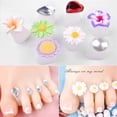thumbnail image 3 of 8 Pcs Comfortable Pearl Diamond Waterdrop Flower Pedicure Tool Toe Silicone Separator 03, 3 of 6