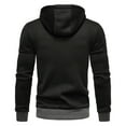thumbnail image 5 of Siilsaa Men's Full Zip Fleece Hoodie zippered Color Block hooded slim Fit Long Sleeve Lightweight Sweatshirt Black,XL, 5 of 5