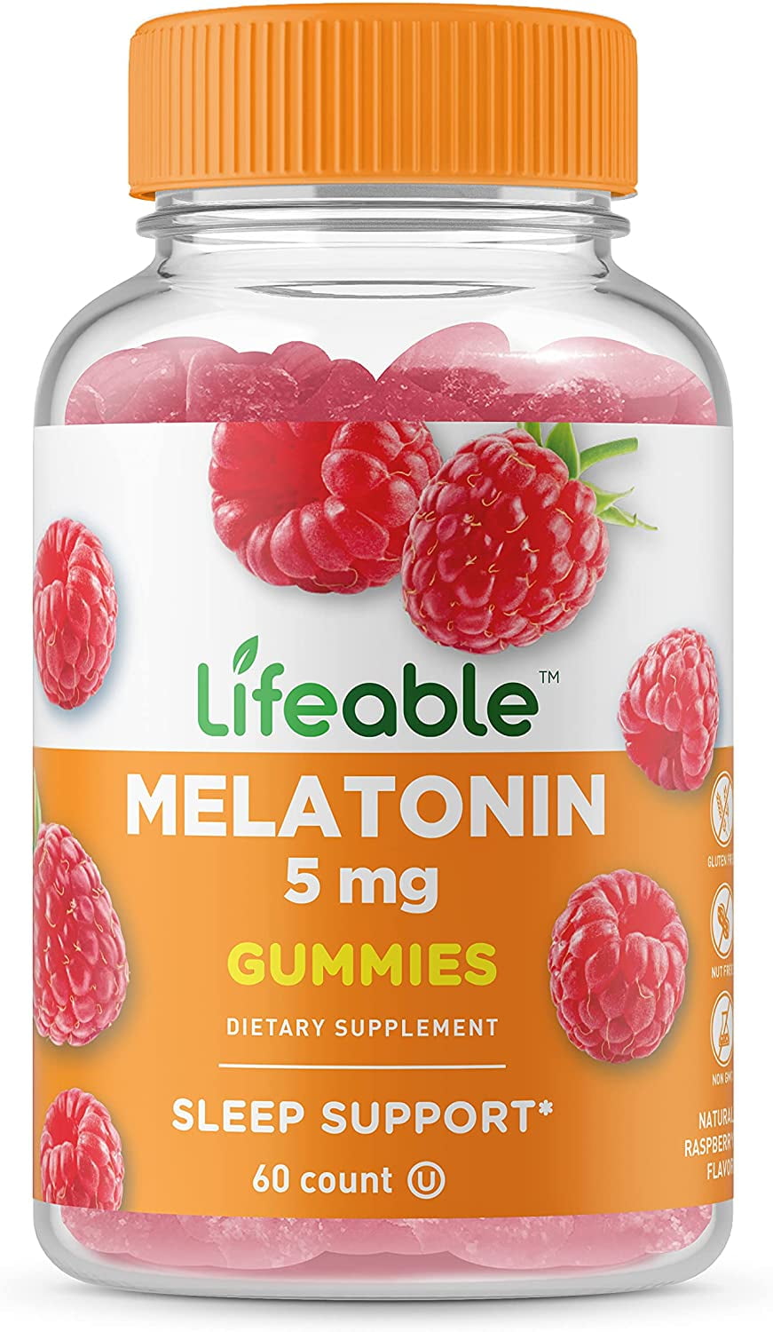Lifeable Melatonin, 5mg, Dietary Supplement, 60 Gummies