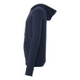 thumbnail image 3 of Unisex Poly-Cotton Fleece Full-Zip Hooded Sweatshirt - NAVY - XL, 3 of 4