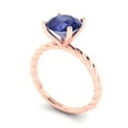 thumbnail image 2 of Clara Pucci 14K Rose Gold Solid Gold Tanzanite Solitaire Anniversary Ring for Women - 2 cttw Round Cut, 2 of 8