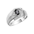 thumbnail image 4 of RYLOS Mens Rings 14K White Gold Ring 6X4MM Oval Shape Gemstone & Diamond Ring Onyx October Birthstone Rings For Man Gold Rings Size 12, 4 of 8