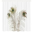 thumbnail image 3 of Ambesonne Peacock Shower Curtain, Turquoise Minimalistic, 69"Wx75"L, Turquoise Brown, 3 of 5