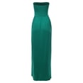 thumbnail image 3 of A2Y Women's Solid Viscose Tube Top Double Layer Side Pockets Maxi Dress Kelly Green L, 3 of 5
