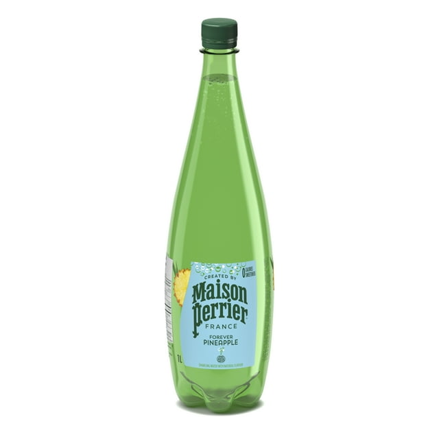 Maison Perrier Forever Pineapple Sparkling Water Beverage, No Calories, No Sweeteners, No Sodium, Sourced & Bottled in France 1L