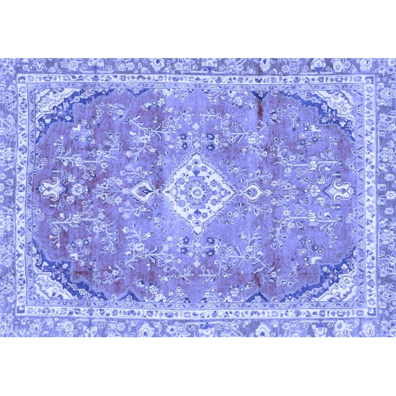 Ahgly Company Indoor Rectangle Abstract Blue Modern Area Rugs, 6' x 9'