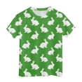 thumbnail image 6 of Hessimy Girls Lace Short Sleeve T Shirts Kids Summer Crewneck Tunic Tops Curved Hem(Green,4-5 Years), 6 of 6