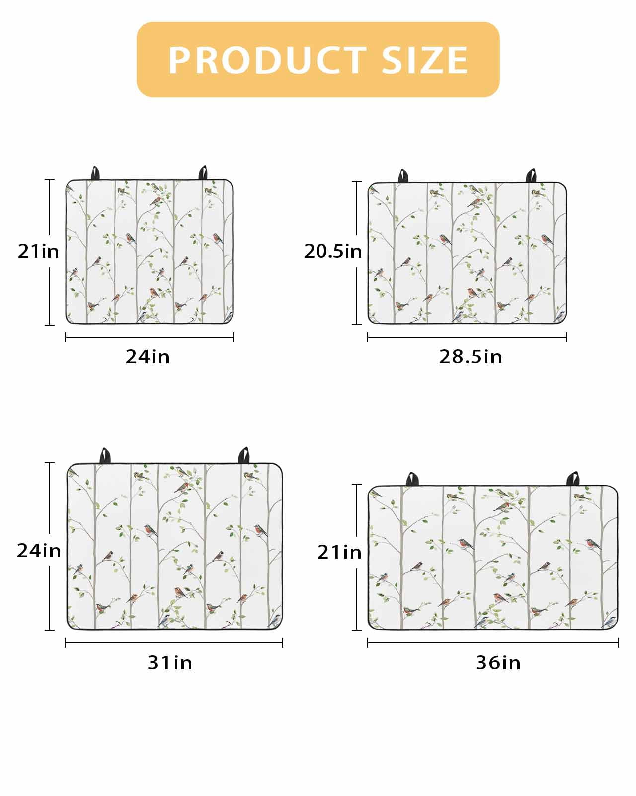 Large Induction Cooktop Protector Mat Sparrow Stove Top Covers for Electric Stove, Spring Birds on The Branches Vintage Country Decorative Stove Burner Cover Mats, Glass Top Stove Cover