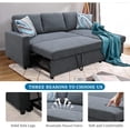 thumbnail image 4 of PonLiving 83" Reversible Sectional Sleeper Sofa with Storage Chaise Dark Grey Flannelette - Convertible L-Shaped Couch with Pull Out Bed, 4 of 5