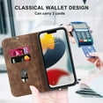 thumbnail image 6 of Nalacover for iPhone 14 6.1 inch Wireless Charging Case,Luxury Full Body Protection Solid Color PU Leather Magnetic Closure Flip RFID Blocking Card Slots Stand Cover.For iPhone 14,Brown, 6 of 8