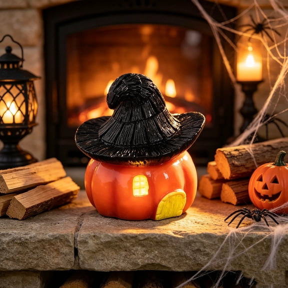 Halloween Decoration Indoor Clearance Under $15.00! Halloween Pumpkin Witch Mini Figurines Small Pumpkin Wizard Ornaments Desktop Garden Decorations Tabletop Decor For Halloween Party Home D