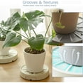 thumbnail image 3 of Caddy with Hidden Wheels, Indoor Rolling Plant Stand with Drain, Indoor Plants Roller Trays, Built-in Drainage Tray, Wheeled Plant Holder Base, Beige, 2Pack, 3 of 7