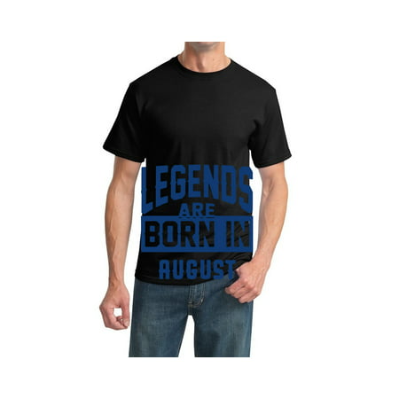 Legends are Born in August | Mens Pop Culture Graphic T-Shirt, Black,