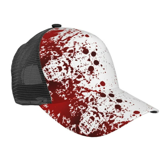 Blood Splatter Snapback Trucker Hats Baseball Caps Adjustable Mesh Back Ball Caps For Men Women