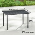 thumbnail image 2 of Table à Manger d'Extérieur pour 4, Table Rectangulaire de Patio avec Dessus en HDPE Résistant aux Intempéries et Cadre en Métal Résistant à la Rouille, 47.2 Pouces L x 35.4 Pouces P x 29.1 Pouces H, Noir, pour Jardin et Terrasse, 2 of 7