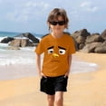 thumbnail image 4 of Blusas y camisas de manga corta con cuello redondo para niños y niñas, color liso, con estampado de expresión linda, manga corta, holgadas y cómodas, blusa para niña, 4 of 6