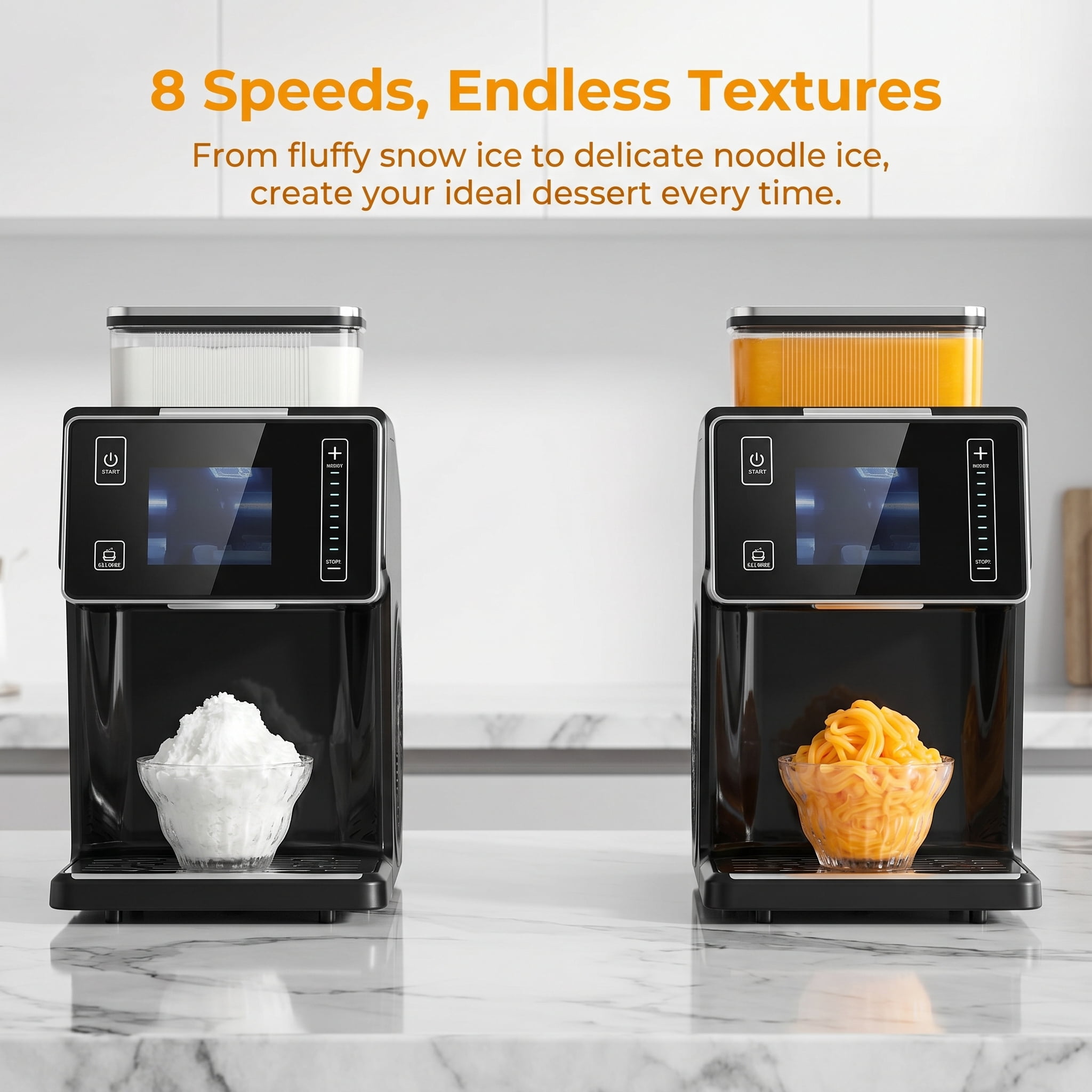 Electric Snow Cone Maker 44LBS 24H Snowflake Ice Machine Ice Shaver Machine Ice Crusher with Stainless Steel Blade 0.2 Gal Tank 60S Pre Cooling for Home Parties Small Gatherings