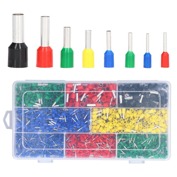 2000 Unids/set Kit De Casquillos De Alambre, Casquillos Aislados De Cobre Y PVC, Conector De Engarzado, Terminal De Cables