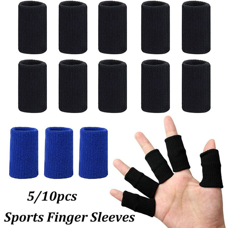 5/10Pcs Useful Sports Safety Thumb Protector Basketball Accessories  Arthritis Support Finger Protection Finger Guard Sports Finger Sleeves BLUE  10PCS