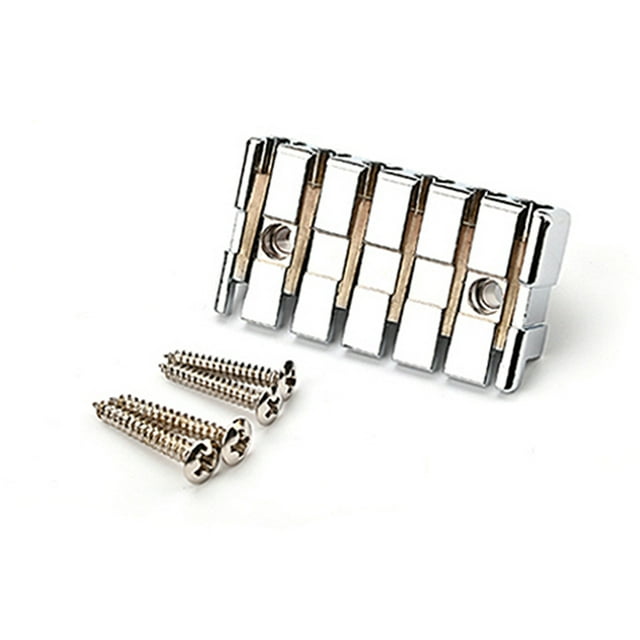 Headless Acoustic Guitar Bridge with Locking Nut Professional Bass Spare Parts Studio Practice School Musical Instrument Silver