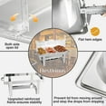 thumbnail image 5 of Chafing Dish Buffet Set with Roll Top Plastic Cover, Stainless Steel 8 QT Rectangular Chafers and Buffet Warmers Set w/3 Third Size Food Pan, Water Pan, Fuel Can for Catering Event Party, 5 of 7