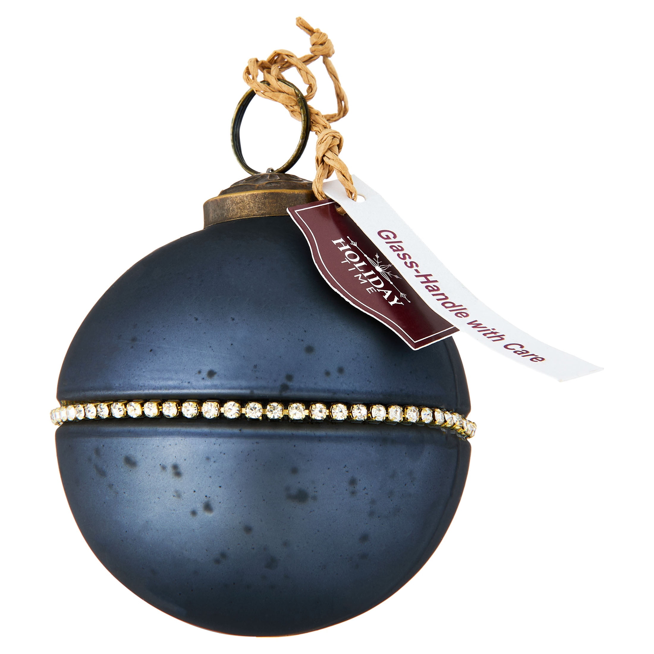 Blue Ball with Rhinestones Christmas Ornament, by Holiday Time