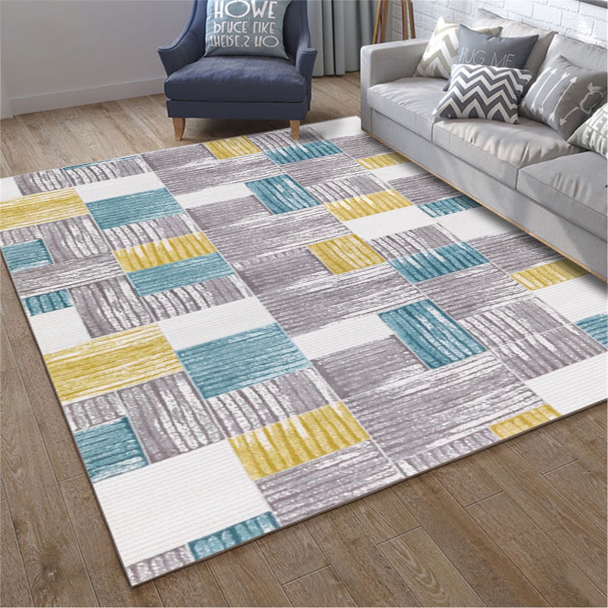 OUSGAR Geometric Area Rug Floor Rugs 5 x 7 Area Rug Washable Shag Rug