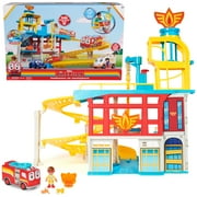 Disney Junior Firebuds HQ Playset with Fire Truck Vehicle & Action Figure for Kids Ages 3+