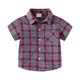 thumbnail image 1 of Camisas de manga corta con botones para niños, camisa a cuadros estilo búfalo para niños pequeños con bolsillo, camisa de vestir de uniforme escolar, 1 of 8