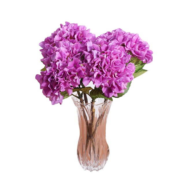 Daboolka Ramo de flores artificiales de hortensias, flores de seda, boda, fiesta nupcial, decoración del hogar (púrpura)