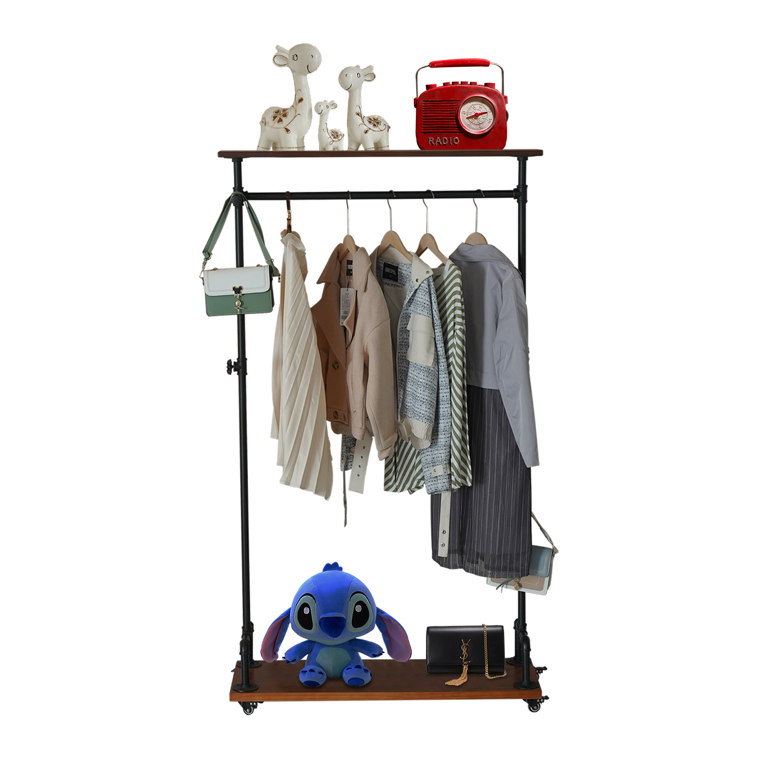 Industrial Clothes Rack, Heavy Duty Garment Rack for Hanging Clothes