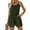 Army Green, variant on Mqqzkk Spaghetti Strap Rompers Shorts For Women Summer Casual Shorts Jumpsuit Solid Color Crew Neck Sleeveless Tank Top Rompers Army Green L