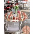 thumbnail image 4 of Outdoor Tablecloth with Umbrella Hole and Zipper, Christmas Poinsettia Round Table Cloth 60 Inch Waterproof Tablecloth, Xmas Pine Branch Snowflake Bell Stars Picnic Table Cover for Patio Camping, 4 of 7