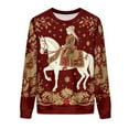 thumbnail image 6 of Mifsaly Christmas Sweatshirts for Women Men Fleece Oversized Xmas Santa Warm Pullover Tops Crewneck Long Sleeve Vintage Sweatshirt Festival Party Funny Blouse 2025 Holiday Unisex Clothing, 6 of 9
